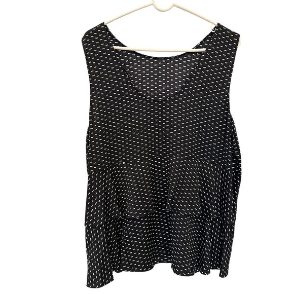 Classiques Entier Black & White Silk Stretch Tiered Tank – Size XL (NWT) - Picture 1 of 9